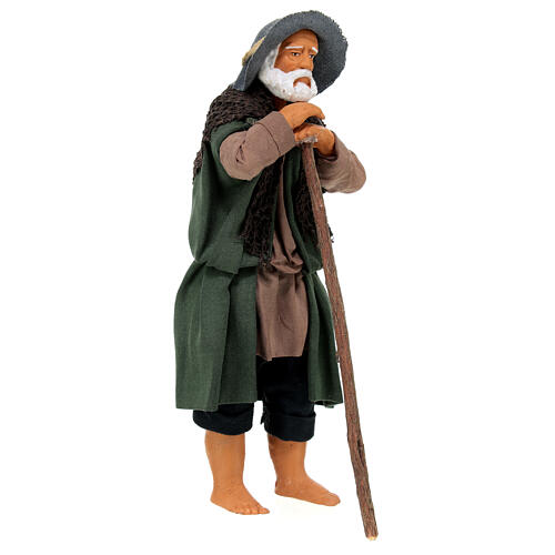 Homem de pé com bastão para presépio napolitano com figuras altura média 15 cm 4