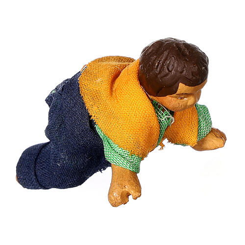 Bebê engatinhando para presépio napolitano com figuras de altura média 10 cm 4