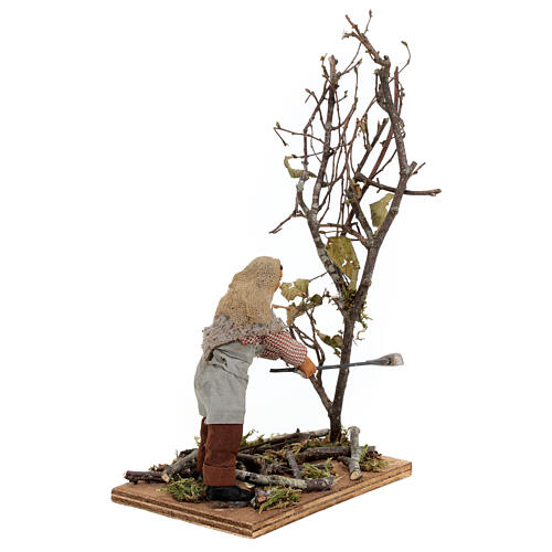 Lenhador com árvore para presépio napolitano com figuras altura média 13 cm 3