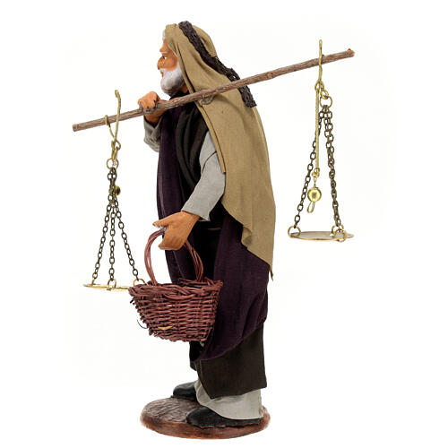 Homem com balanças para presépio napolitano com figuras de altura média 15 cm 2