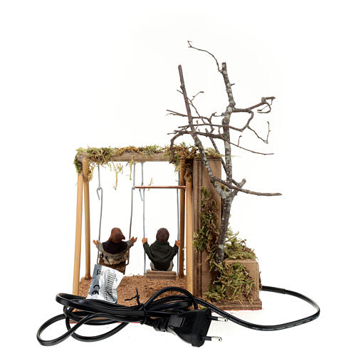 Crianças no balanço MOVIMENTO para presépio napolitano com figuras de altura média 12 cm 5