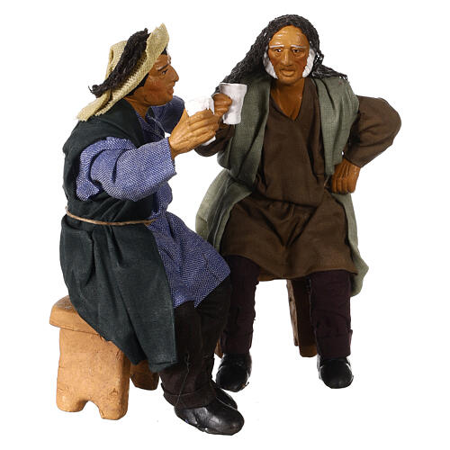 Couple of drunks for Neapolitan Nativity Scene of 15 cm 5