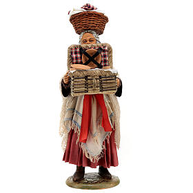 Woman with picnic baskets for Neapolitan Nativity Scene of 30 cm