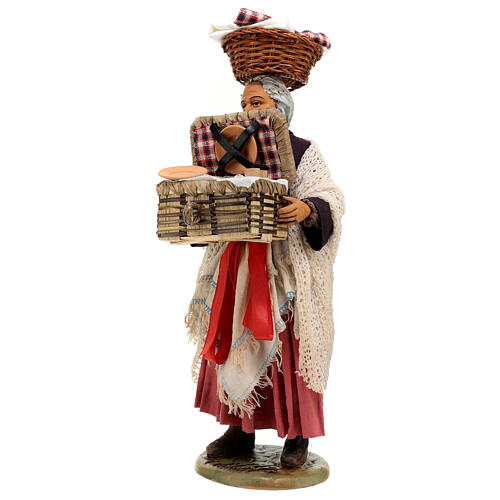 Woman with picnic baskets for Neapolitan Nativity Scene of 30 cm 3