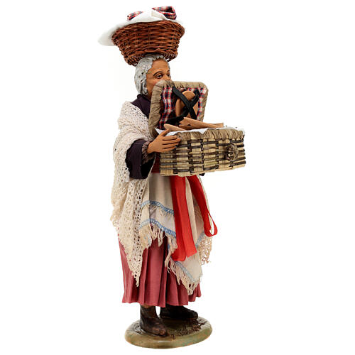 Woman with picnic baskets for Neapolitan Nativity Scene of 30 cm 5