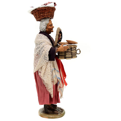 Woman with picnic baskets for Neapolitan Nativity Scene of 30 cm 6
