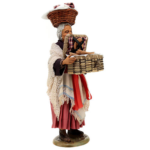 Woman with picnic basket 30 cm Neapolitan nativity scene 5