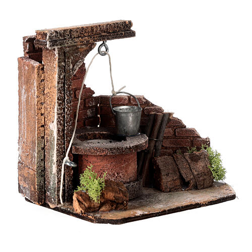 Puits avec sceau crèche napolitaine h 12 cm 3