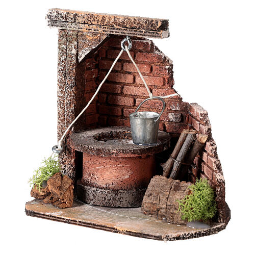 Well with bucket on edge of Neapolitan nativity scene 12 cm 2