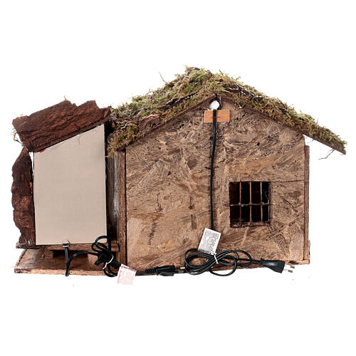 Cabana da Natividade com forno para presépio com figuras de altura média 15 cm; 60x40x36 cm 6