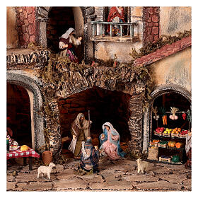 Hamlet with Nativity, oven and mill 45x70x60 cm for Neapolitan Nativity Scene with 10 cm characters