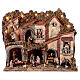 Hamlet with Nativity, oven and mill 45x70x60 cm for Neapolitan Nativity Scene with 10 cm characters s1
