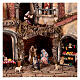 Hamlet with Nativity, oven and mill 45x70x60 cm for Neapolitan Nativity Scene with 10 cm characters s2