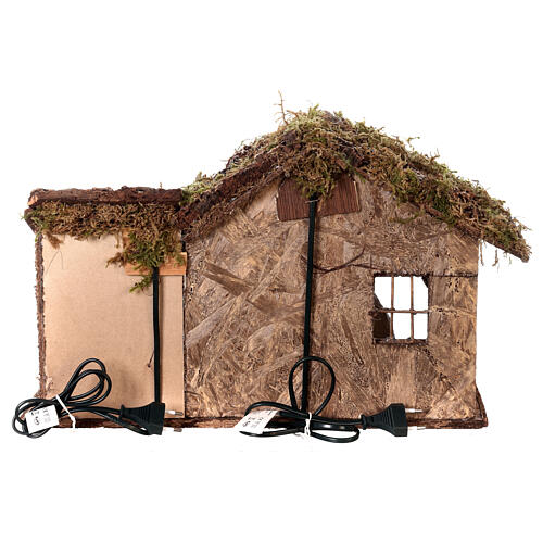 Nativity stable with lights 35x45x25 cm for Neapolitan Nativity Scene with 12 cm characters 6