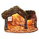 Cabaña Natividad con luces 35x45x25 belén napolitano estatuas 12 cm s5