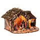 Cabana da Natividade com luzes para presépio napolitano com figuras de altura média 12 cm; 35x45x25 cm s4