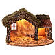 Cabana da Natividade com luzes para presépio napolitano com figuras de altura média 12 cm; 35x45x25 cm s5