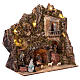 Setting with Nativity, fountain and balcony 30x50x40 cm for Neapolitan Nativity Scene with 10 cm characters s4