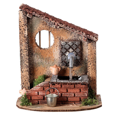 Asymetrical fountain with window for Neapolitan Nativity Scene h 15 cm 1