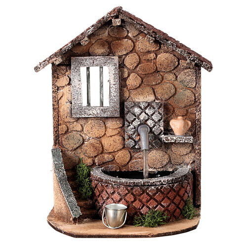 Half-moon fountain with window and stairs for 8-10 Neapolitan Nativity Scene 1