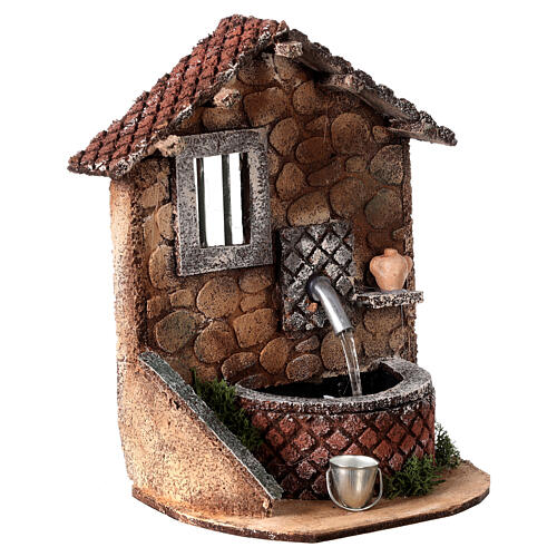 Fontana mezzaluna scaletta finestrella presepe napoletano 20 cm 3