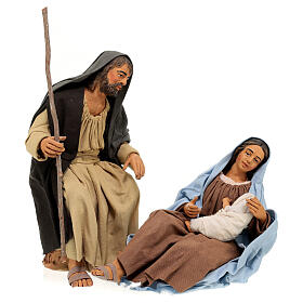 Natividad sentada María abraza Jesús 30 cm belén napolitano