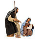 Sitting Holy Family set Mary embraces Jesus 30 cm Neapolitan nativity scene s5