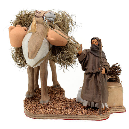 Camel driver with camel 20 cm Neapolitan nativity scene ANIMATED 1