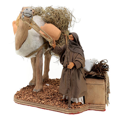 Camel driver with camel 20 cm Neapolitan nativity scene ANIMATED 2