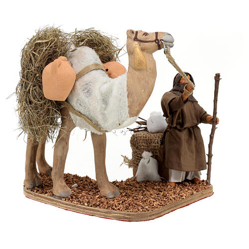 Camel driver with camel 20 cm Neapolitan nativity scene ANIMATED 3