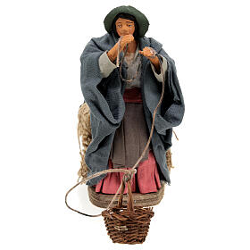 Woman lowering a basket, MOTION for Neapolitan Nativity Scene of 12 cm