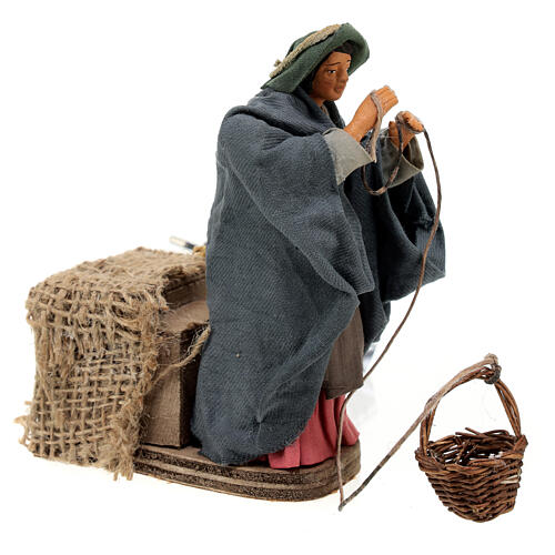 Kobieta z koszem 12 cm, ruchoma szopka neapolitańska 4