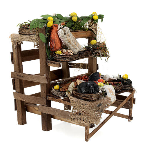 Seafood stall 15x15x15 cm for Neapolitan Nativity Scene with 20 cm characters 3