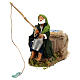 Fisherman sitting with his fishing rod, ANIMATED character of 10 cm for Neapolitan Nativity Scene s2