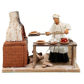 Baker lady of 12 cm, ANIMATED character for Neapolitan Nativity Scene, 15x20x15 cm