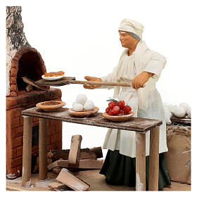 Baker lady of 12 cm, ANIMATED character for Neapolitan Nativity Scene, 15x20x15 cm