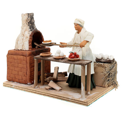 Baker figurine 12 cm 15x20x15cm Neapolitan nativity scene ANIMATED 3