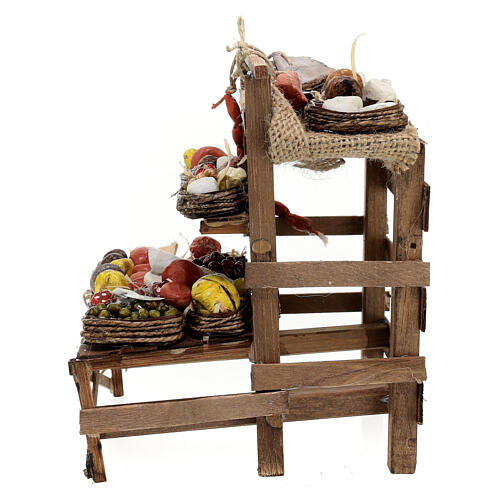 Cheese and charcuterie stall 15x15x15 cm for Neapolitan Nativity Scene with 20 cm characters 4