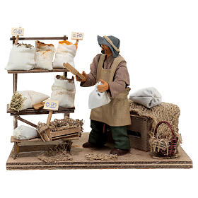 Spice seller, ANIMATED character of 12 cm for Neapolitan Nativity Scene