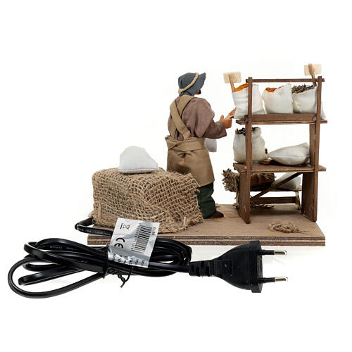 Sprzedawca przypraw i nasion - figurka z ruchomym mechanizmem do szopki neapolitańskiej 12 cm, 15×19×12 cm 5