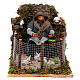 Homem alimentando coelhos no cercado MOVIMENTO para presépio napolitano com figuras altura média 24 cm s1