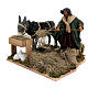 Farmer feeding his donkey, ANIMATED character of 24 cm for Neapolitan Nativity Scene s2