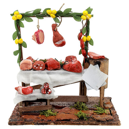 Butcher counter 15x15x15 cm for Neapolitan Nativity Scene with 20 cm characters 1