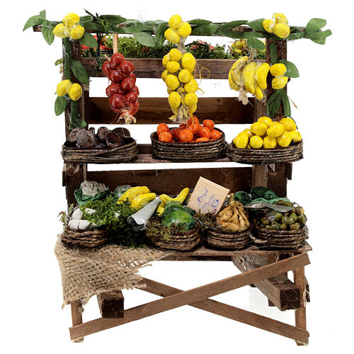 Fruit and vegetable stall 15x15x15 cm for Neapolitan Nativity Scene with 20 cm characters 1