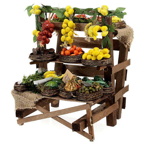 Fruit and vegetable stall 15x15x15 cm for Neapolitan Nativity Scene with 20 cm characters 2