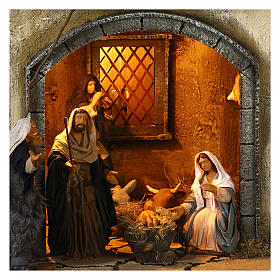 Block of multistorey houses with alley 100x70x50 cm for Neapolitan Nativity Scene with 14 cm characters