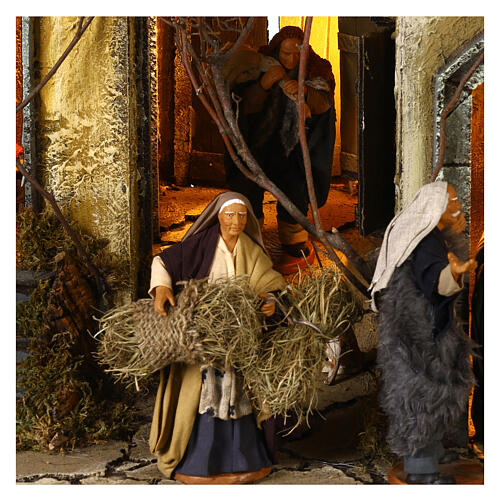 Block of multistorey houses with alley 100x70x50 cm for Neapolitan Nativity Scene with 14 cm characters 6