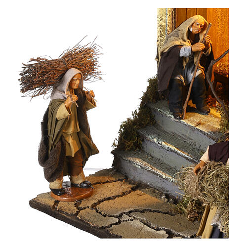 Block of multistorey houses with alley 100x70x50 cm for Neapolitan Nativity Scene with 14 cm characters 7