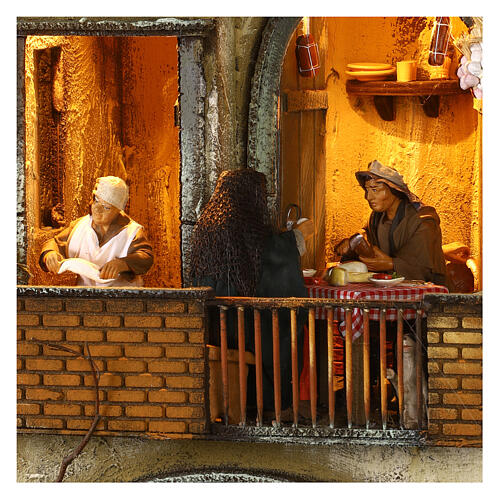 Pueblo belén napolitano 14 cm multipisos con callejón central completo 100x70x50 3