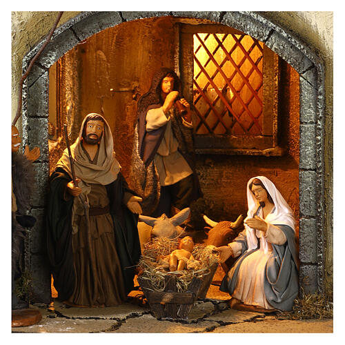 Pueblo belén napolitano 14 cm multipisos con callejón central completo 100x70x50 5